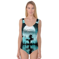 Wonderful Unicorn Silhouette In The Night Princess Tank Leotard  by FantasyWorld7