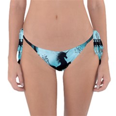 Wonderful Unicorn Silhouette In The Night Reversible Bikini Bottom by FantasyWorld7