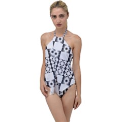 Texture Black Go With The Flow One Piece Swimsuit by Alisyart