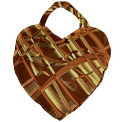 Gold Background Giant Heart Shaped Tote by Alisyart