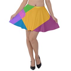 Geometry Nothing Color Velvet Skater Skirt