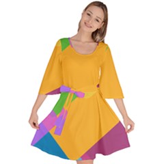 Geometry Nothing Color Velour Kimono Dress by Mariart