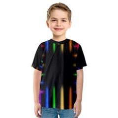 Neon Light Abstract Pattern Kids  Sport Mesh Tee