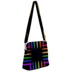 Neon Light Abstract Pattern Zipper Messenger Bag by Mariart