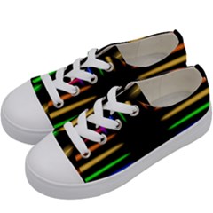 Neon Light Abstract Pattern Kids  Low Top Canvas Sneakers