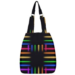 Neon Light Abstract Pattern Center Zip Backpack