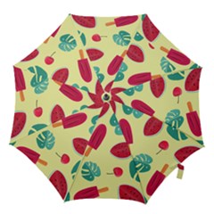 Watermelon Leaves Strawberry Hook Handle Umbrellas (large) by HermanTelo