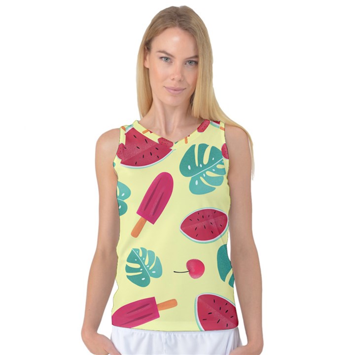 Watermelon Leaves Strawberry Women s Basketball Tank Top