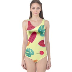 Watermelon Leaves Strawberry One Piece Swimsuit