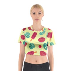 Watermelon Leaves Strawberry Cotton Crop Top