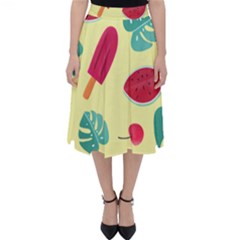 Watermelon Leaves Strawberry Classic Midi Skirt by HermanTelo