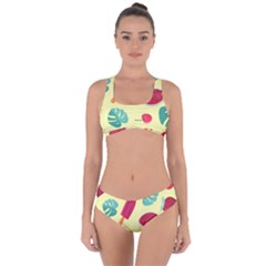 Watermelon Leaves Strawberry Criss Cross Bikini Set