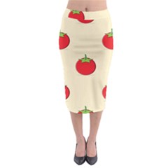 Fresh Tomato Midi Pencil Skirt