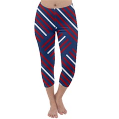 Geometric Background Stripes Capri Winter Leggings 