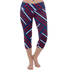 Geometric Background Stripes Capri Yoga Leggings