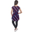 Geometric Background Stripes Cap Sleeve High Low Top View2