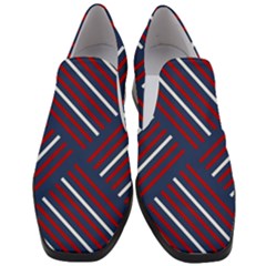 Geometric Background Stripes Women Slip On Heel Loafers