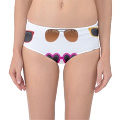 Eyeglasses Mid-Waist Bikini Bottoms