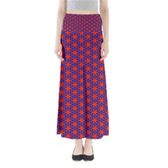 Blue Pattern Texture Full Length Maxi Skirt