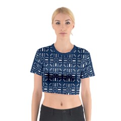 Background Blue Cotton Crop Top by HermanTelo