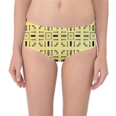Background Yellow Mid-waist Bikini Bottoms