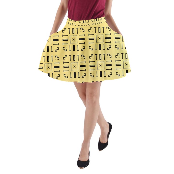 Background Yellow A-Line Pocket Skirt