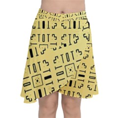 Background Yellow Chiffon Wrap Front Skirt