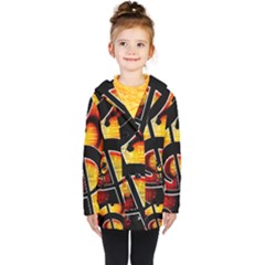 Clef Music Lines Notenblatt Kids  Double Breasted Button Coat