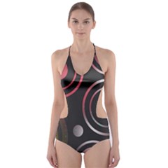 Circles Yellow Space Cut-out One Piece Swimsuit