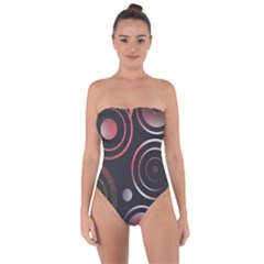 Circles Yellow Space Tie Back One Piece Swimsuit