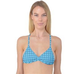 Blue Pattern Reversible Tri Bikini Top