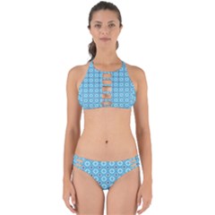 Blue Pattern Perfectly Cut Out Bikini Set