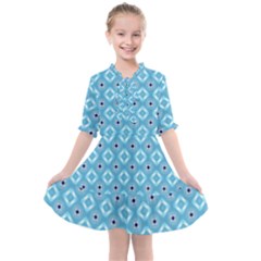 Blue Pattern Kids  All Frills Chiffon Dress by HermanTelo