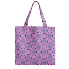 Circumference Point Pink Zipper Grocery Tote Bag