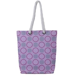 Circumference Point Pink Full Print Rope Handle Tote (small)