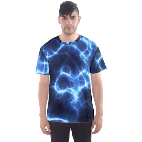 Electricity Blue Brightness Men s Sports Mesh Tee by HermanTelo