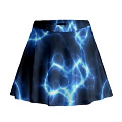 Electricity Blue Brightness Mini Flare Skirt by HermanTelo