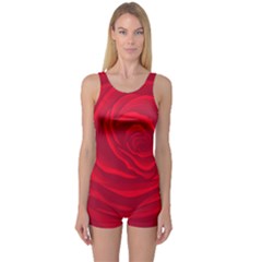 Roses Red Love One Piece Boyleg Swimsuit