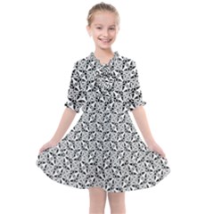 Ornamental Checkerboard Kids  All Frills Chiffon Dress