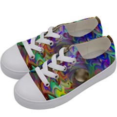 Rainbow Plasma Neon Kids  Low Top Canvas Sneakers by HermanTelo