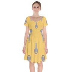 Key Short Sleeve Bardot Dress by HermanTelo