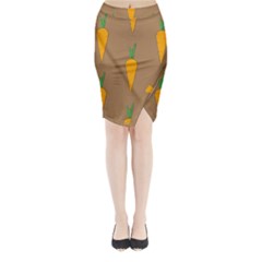 Healthy Fresh Carrot Midi Wrap Pencil Skirt