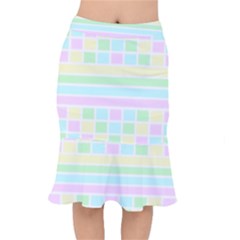 Geometric Pastel Short Mermaid Skirt by Bajindul