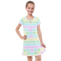 Geometric Pastel Kids  Cross Web Dress