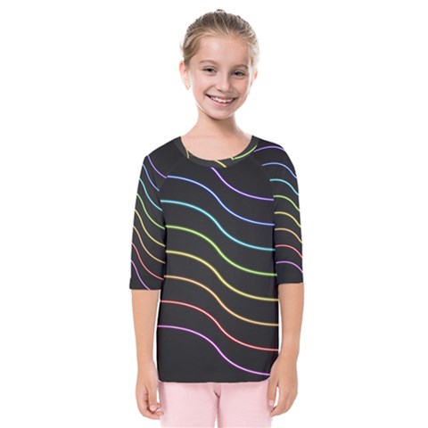 Wallpaper Background Colors Neon Kids  Quarter Sleeve Raglan Tee by Bajindul