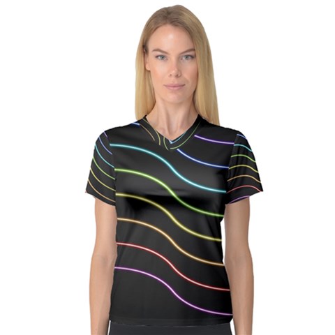 Wallpaper Background Colors Neon V-neck Sport Mesh Tee by Bajindul