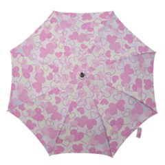 Valentine Background Hearts Hook Handle Umbrellas (small) by Bajindul