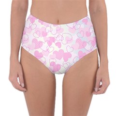 Valentine Background Hearts Reversible High-waist Bikini Bottoms by Bajindul