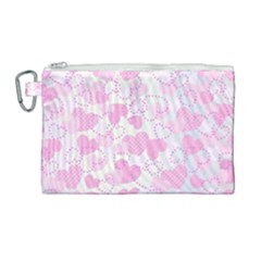 Valentine Background Hearts Canvas Cosmetic Bag (large) by Bajindul