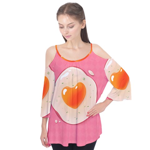 Omelette Heart Pink Valentine Flutter Tees by Bajindul